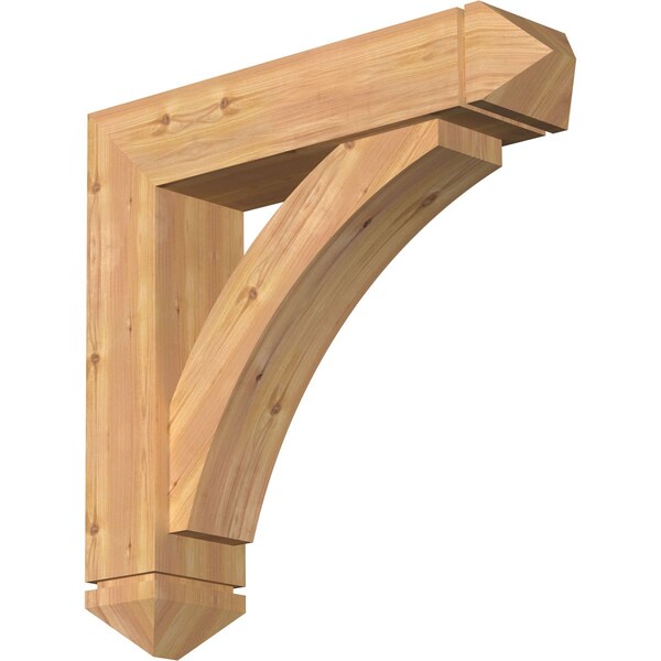 Ekena Millwork Thorton Arts and Crafts Smooth Bracket w/ Offset Brace, Western Red Cedar, 7 1/2"W x 32"D x 32"H BKT0806X32X32THR03SWR - main
